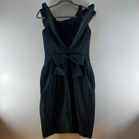 Victor Costa Vintage Black Off the Shoulder, V Back with Bow at Waist - Picture 11 of 17